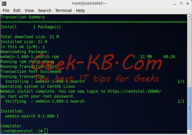 How To: Install Webmin on CentOS/RHEL 6.x - Geek-KB.com