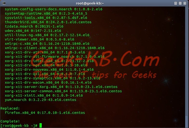How To: Upgrade CentOS Linux v6.x to v6.5 - Geek-KB.com